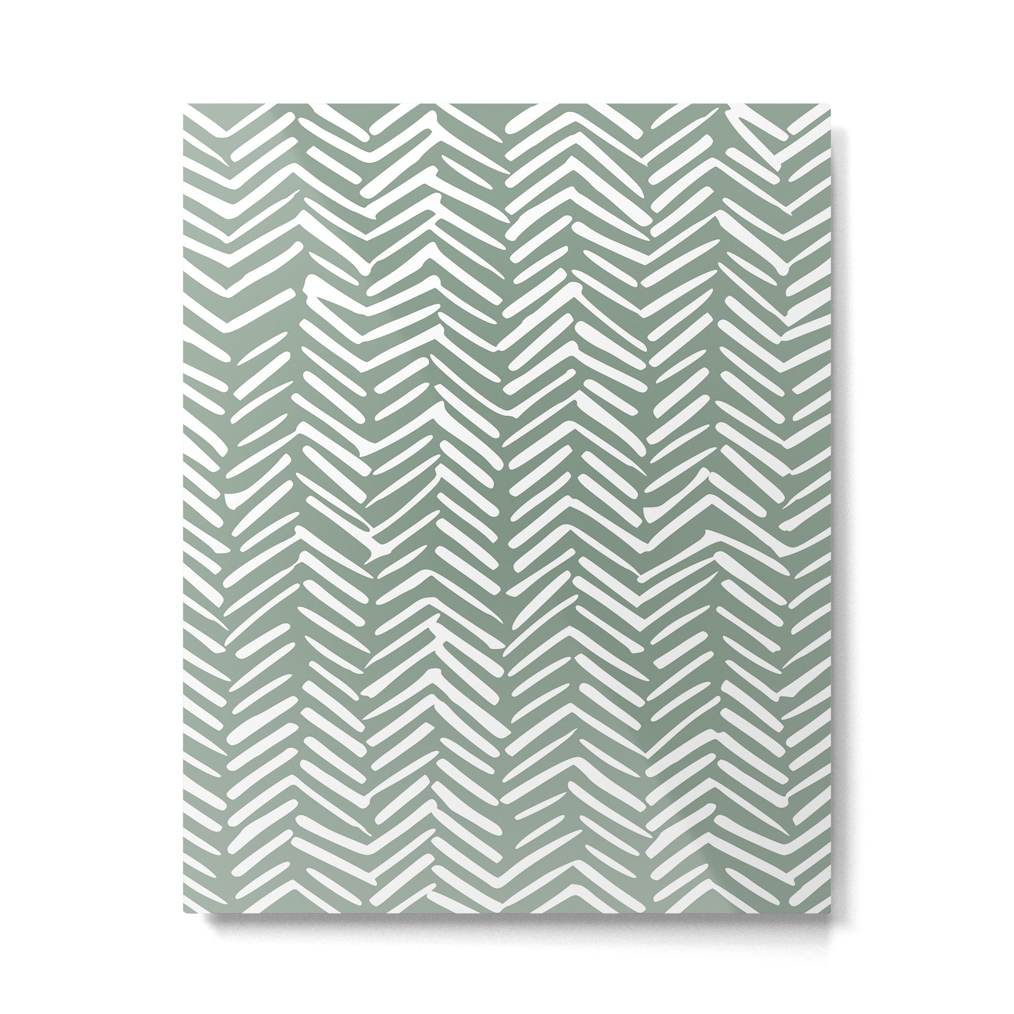 Herringbone, Green, Boho Art Metal Print Gallery Image 6