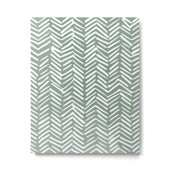 Herringbone, Green, Boho Art Metal Print Gallery Image 1