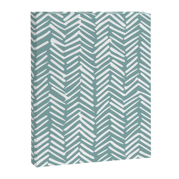 Herringbone, Teal, Boho Art Canvas Print Gallery Image 1