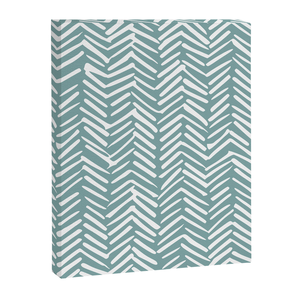 Herringbone, Teal, Boho Art Canvas Print Gallery Image 8
