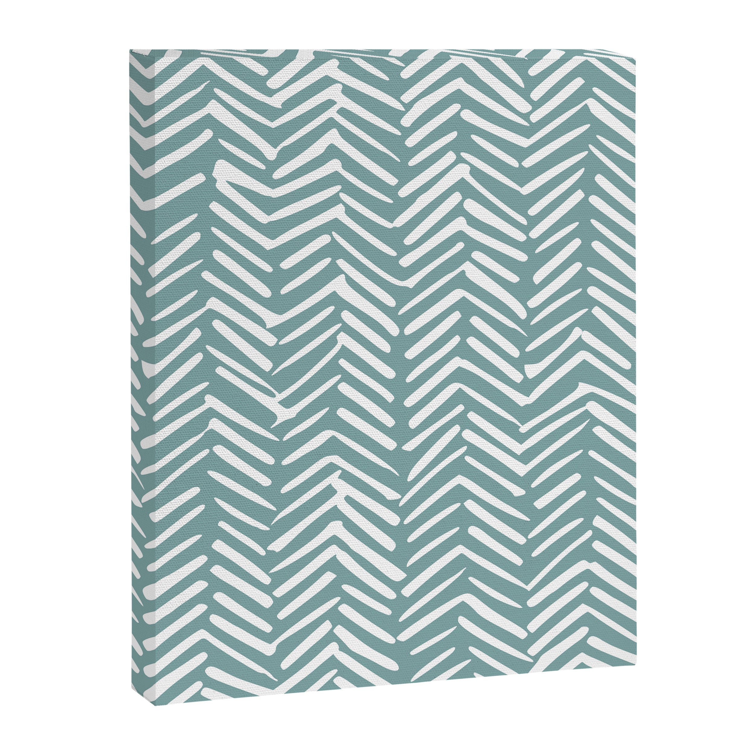 Herringbone, Teal, Boho Art Canvas Print Gallery Image 8
