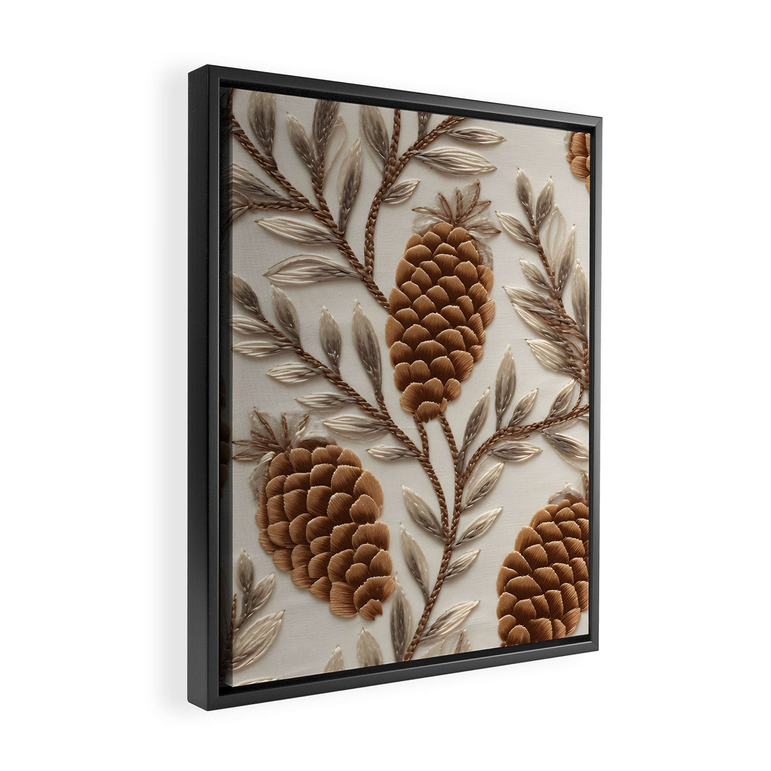 Holiday Decorative Pinecone Framed Canvas Print Gallery Image 2