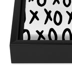 Hugs and Kisses in White and Black Framed Canvas Print Gallery Image 3