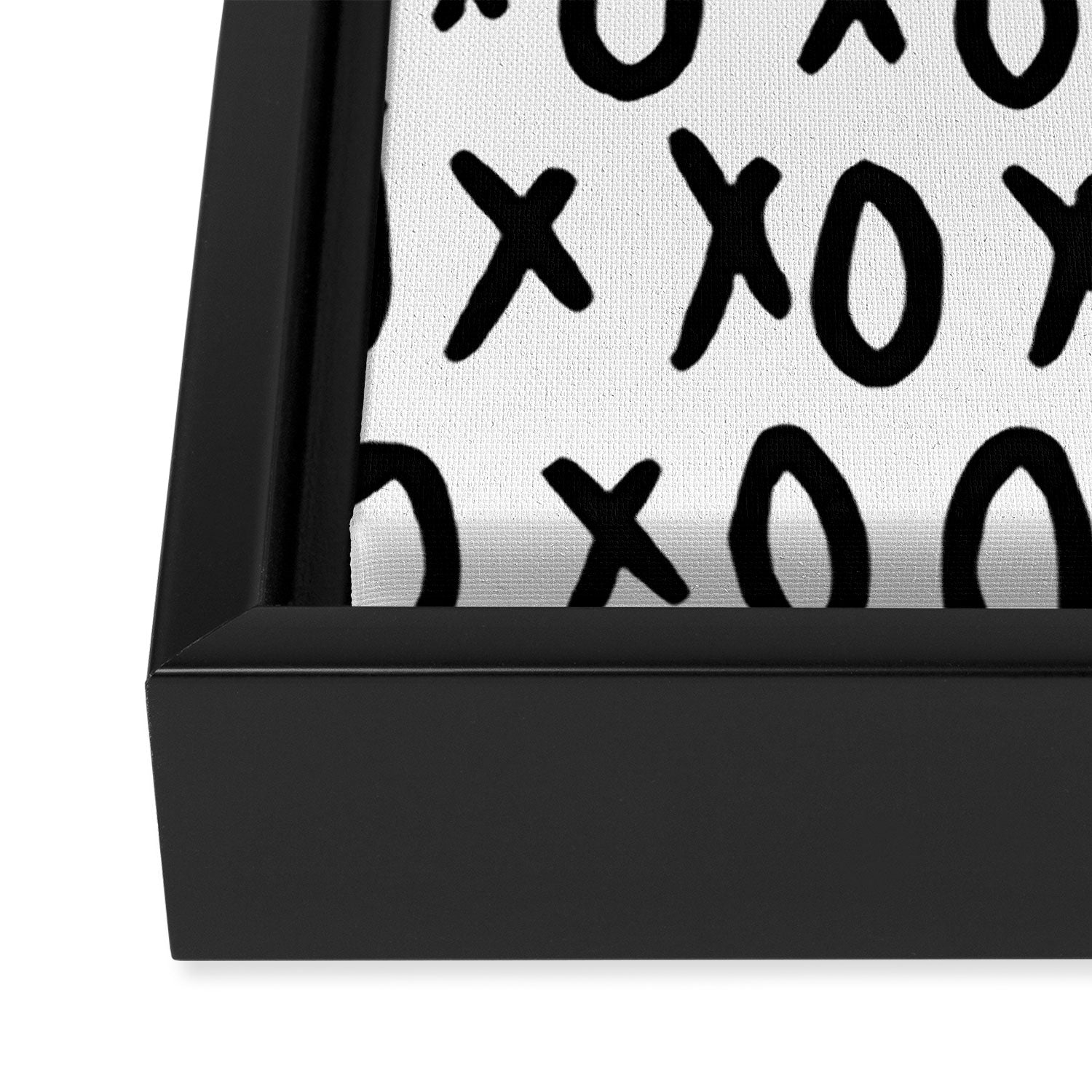 Hugs and Kisses in White and Black Framed Canvas Print Gallery Image 3