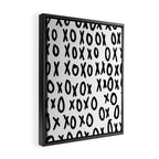Hugs and Kisses in White and Black Framed Canvas Print Gallery Image 2