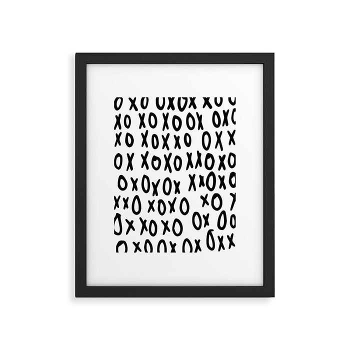 Hugs and Kisses in White and Black Framed Art Print Gallery Image 1