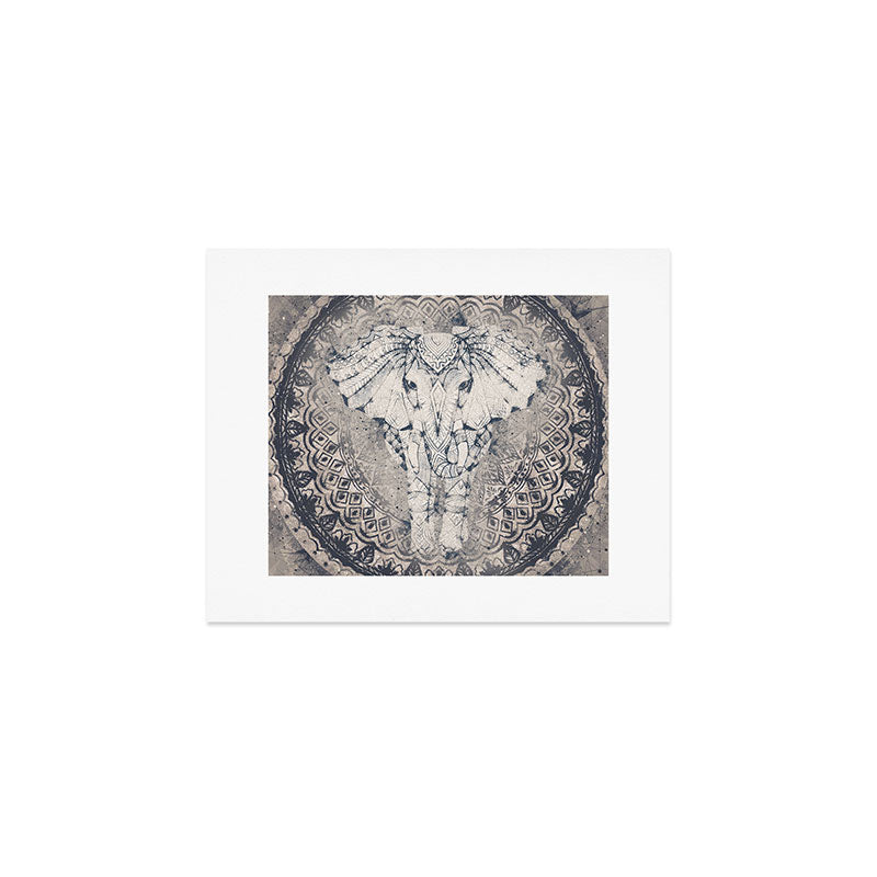 Indian Elephant Mandala Art Print Gallery Image 1