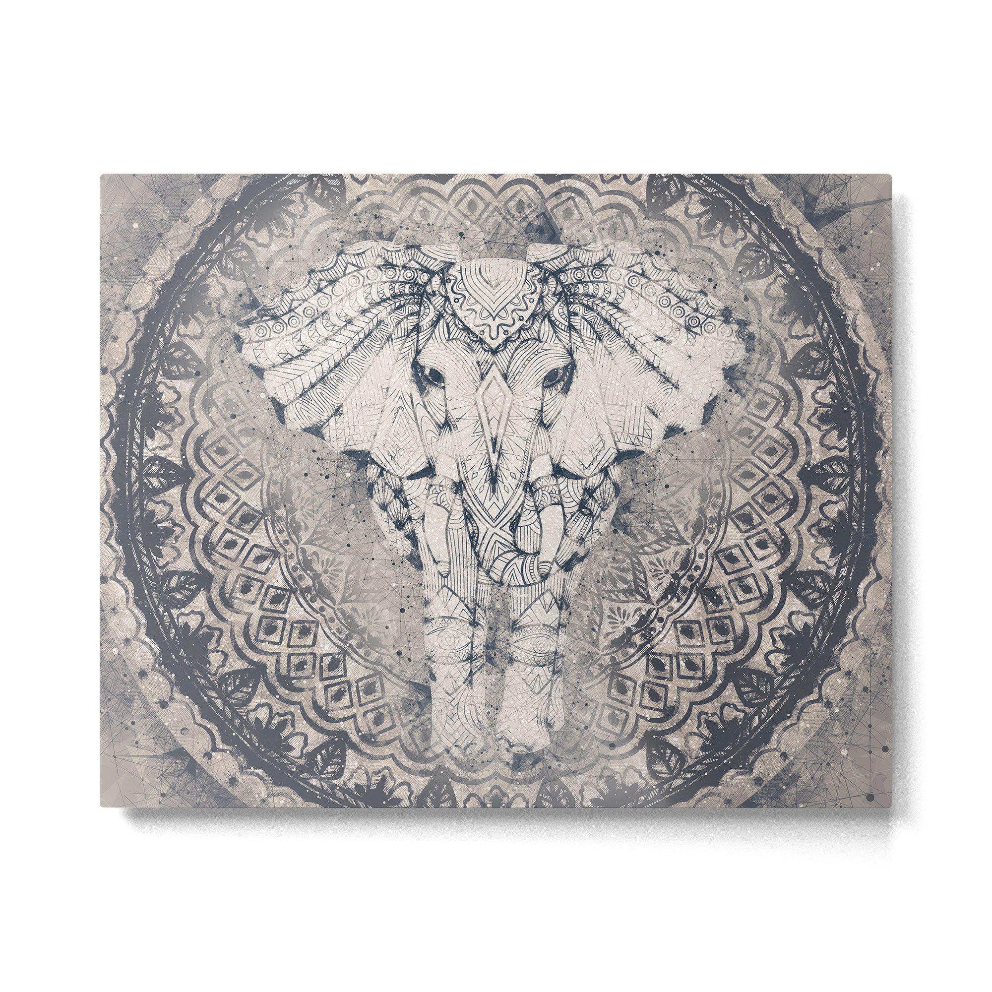 Indian Elephant Mandala Metal Print Gallery Image 6