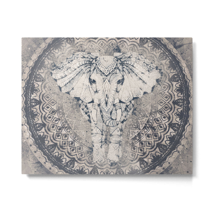 Indian Elephant Mandala Metal Print Gallery Image 1