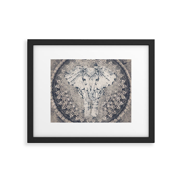 Indian Elephant Mandala Framed Art Print Gallery Image 1