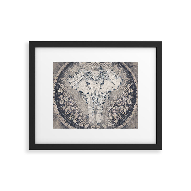 Indian Elephant Mandala Framed Art Print Gallery Image 4