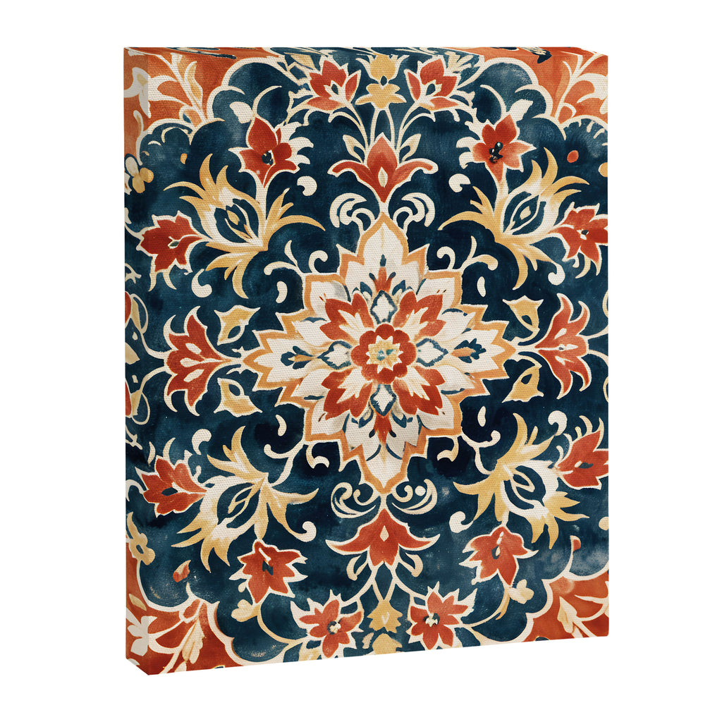 Indigo and Floral Spice Mandala Canvas Print Gallery Image 8