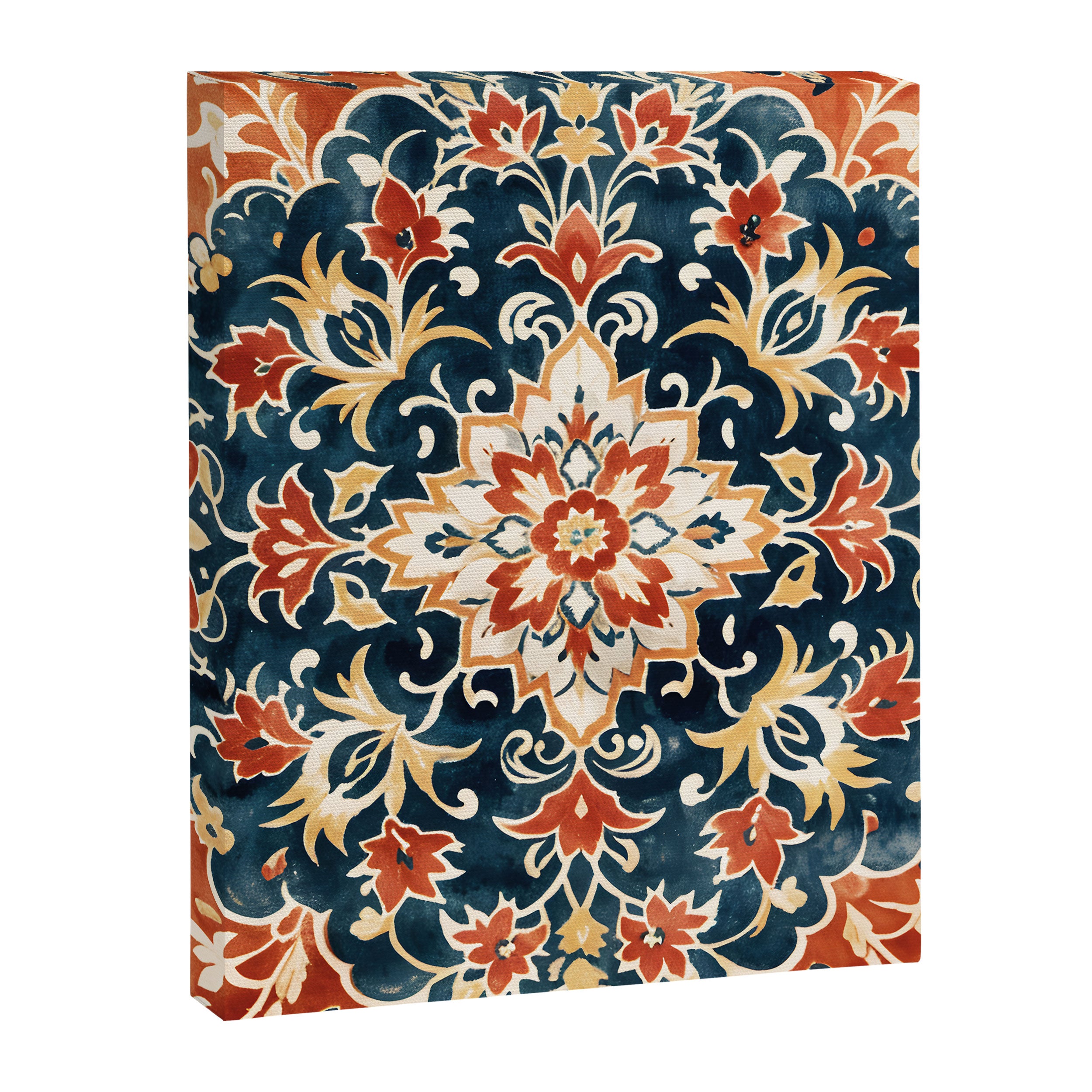 Indigo and Floral Spice Mandala Canvas Print Gallery Image 8