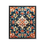 Indigo and Floral Spice Mandala Framed Canvas Print Gallery Image 8