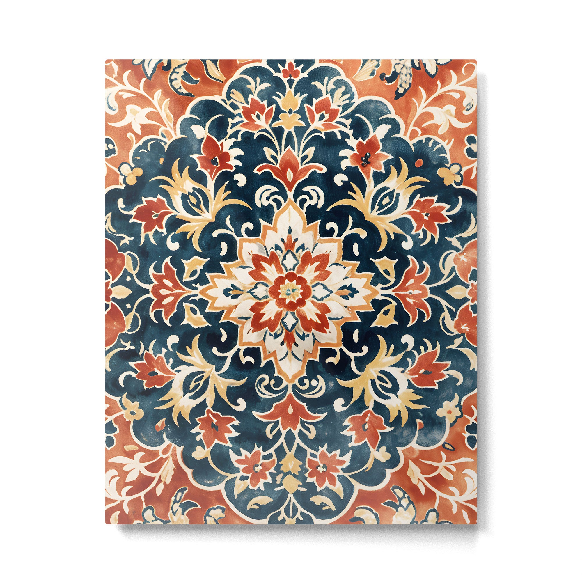 Indigo and Floral Spice Mandala Metal Print Gallery Image 6