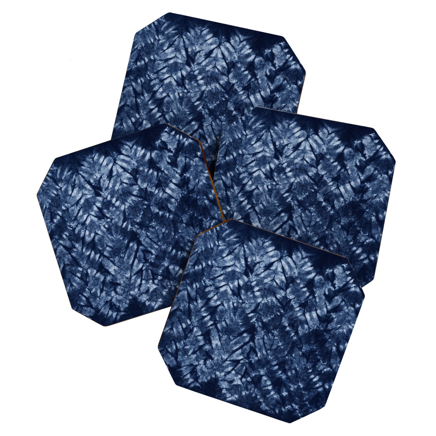 Indigo Blue Shibori Tie Dye, Boho Art Coaster Gallery Image 1