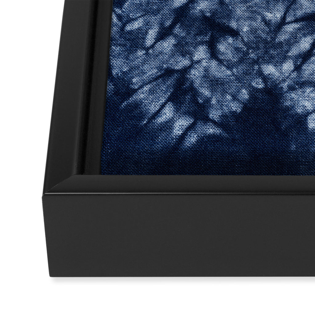 Indigo Blue Shibori Tie Dye, Boho Art Framed Canvas Print Gallery Image 3