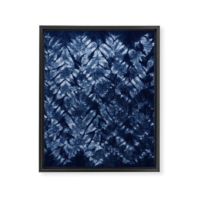 Indigo Blue Shibori Tie Dye, Boho Art Framed Canvas Print Gallery Image 8