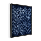 Indigo Blue Shibori Tie Dye, Boho Art Framed Canvas Print Gallery Image 2