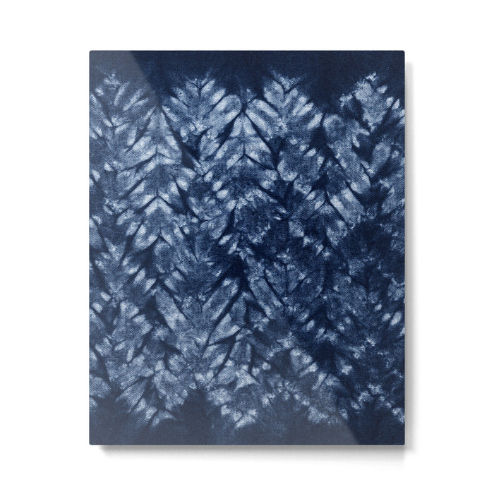 Indigo Blue Shibori Tie Dye, Boho Art Metal Print Gallery Image 1