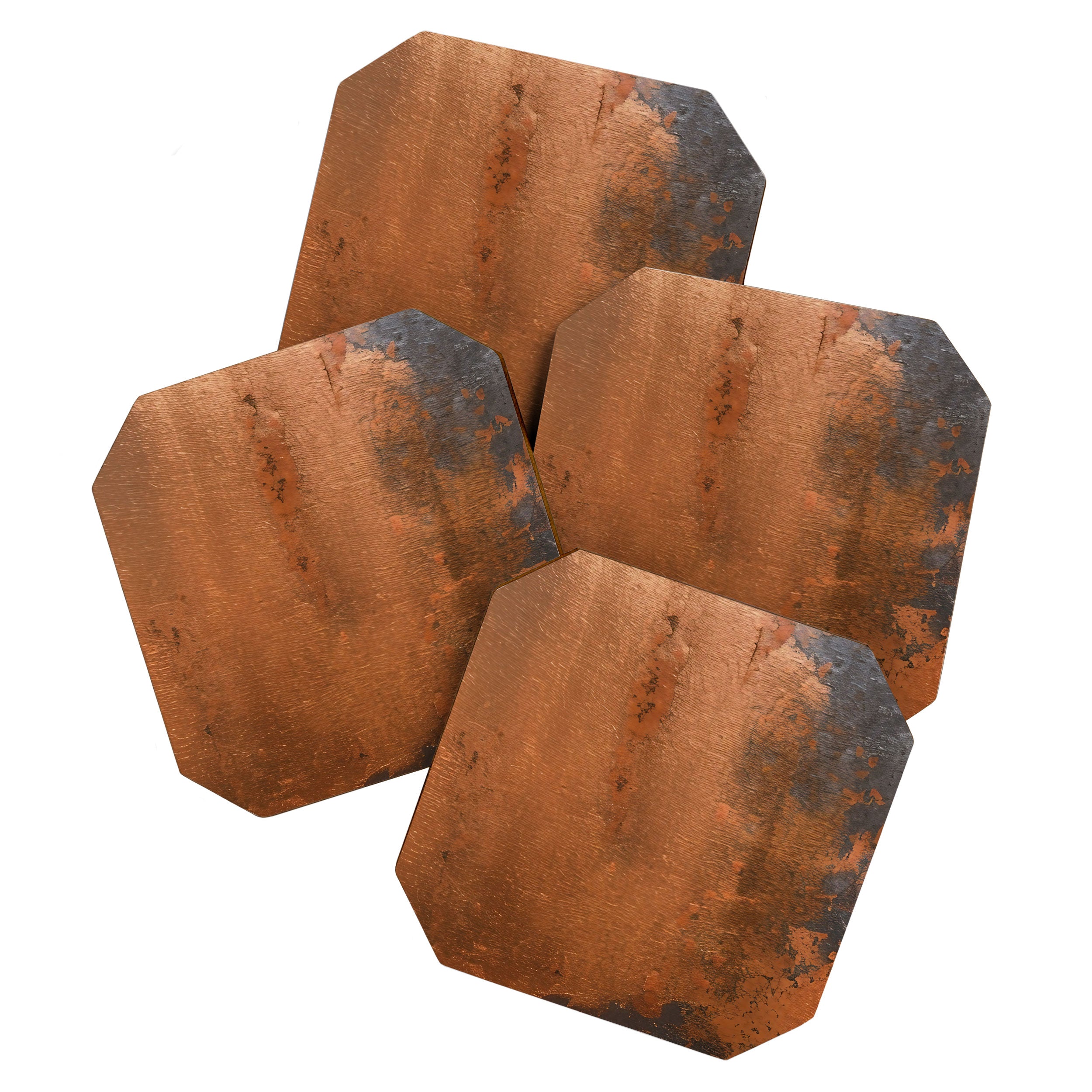 Japandi Art Copper and Black Rust Coaster Gallery Image 1