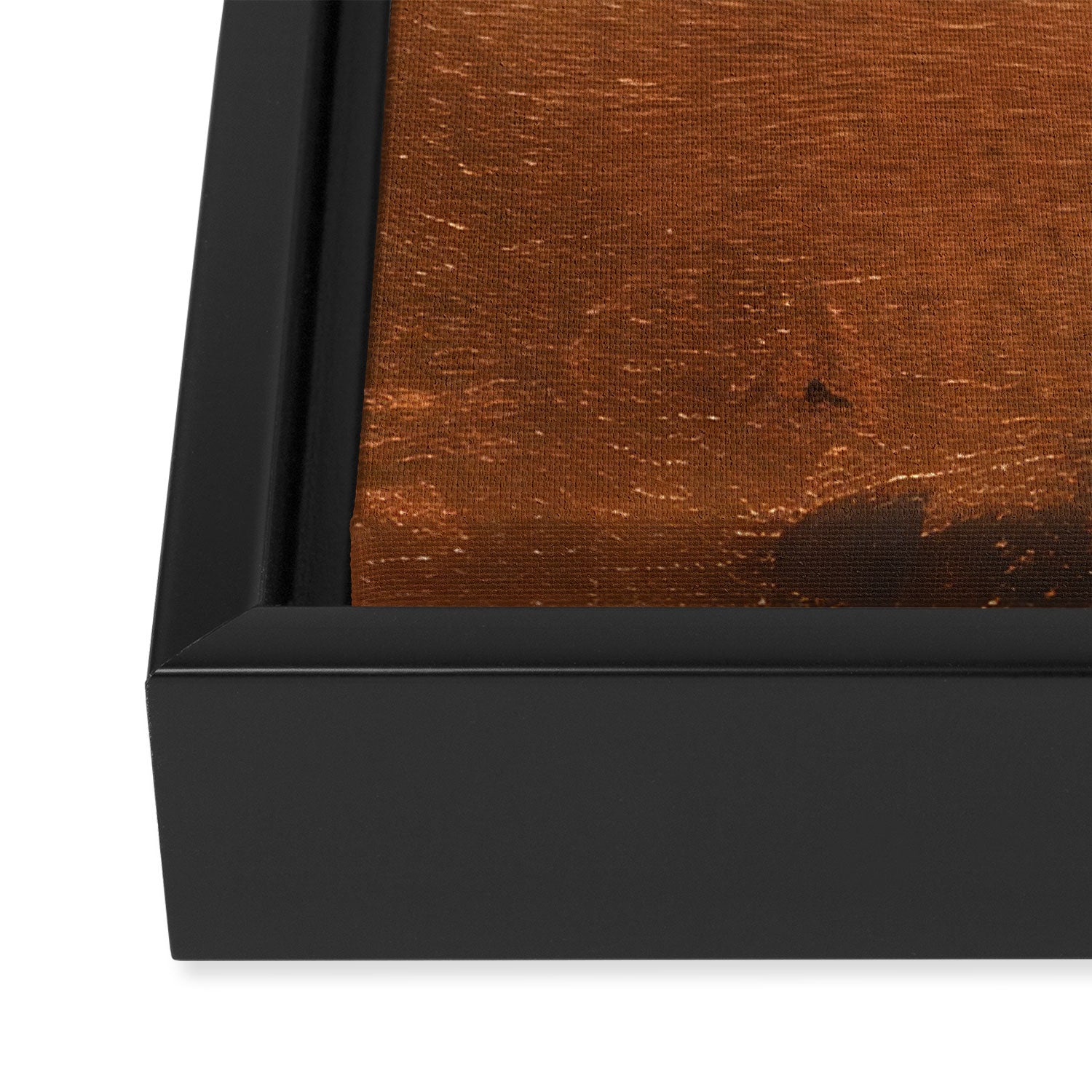 Japandi Art Copper and Black Rust Framed Canvas Print Gallery Image 3