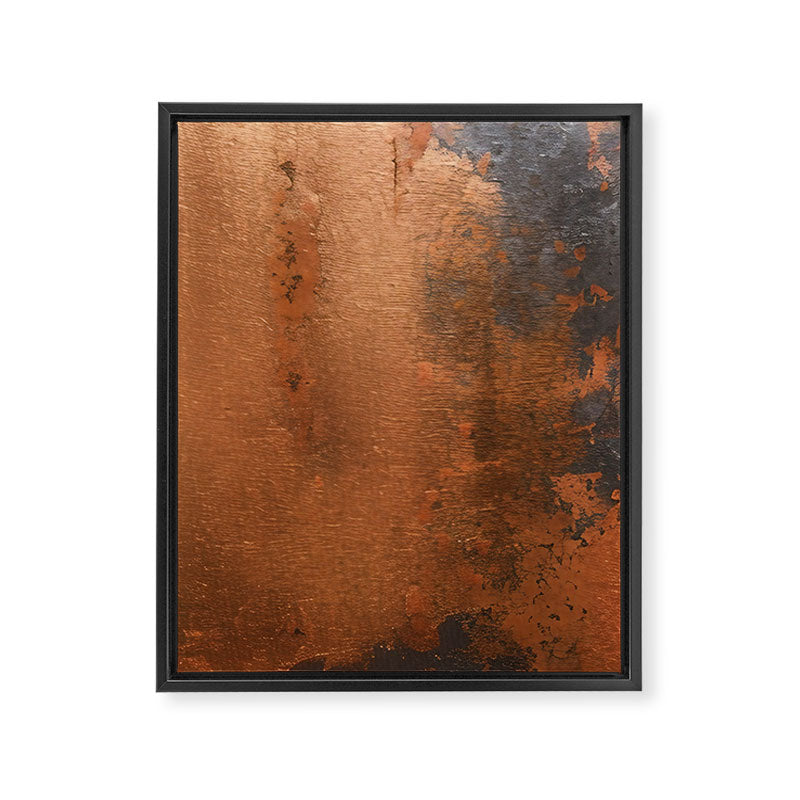 Japandi Art Copper and Black Rust Framed Canvas Print Gallery Image 8