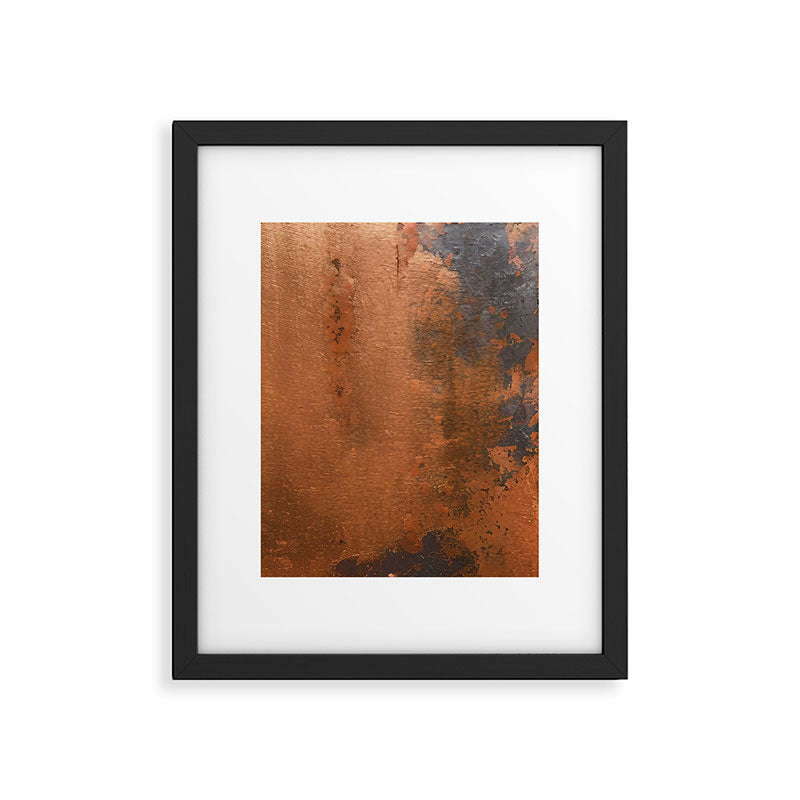 Japandi Art Copper and Black Rust Framed Art Print Gallery Image 4