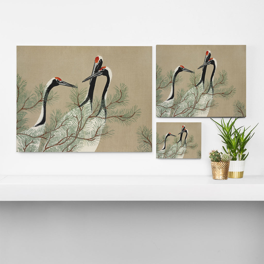 Japanese Tapestries, Japan Prints: Cranes from Momoyogusa by Kamisaka Sekka Canvas Print Gallery Image 3