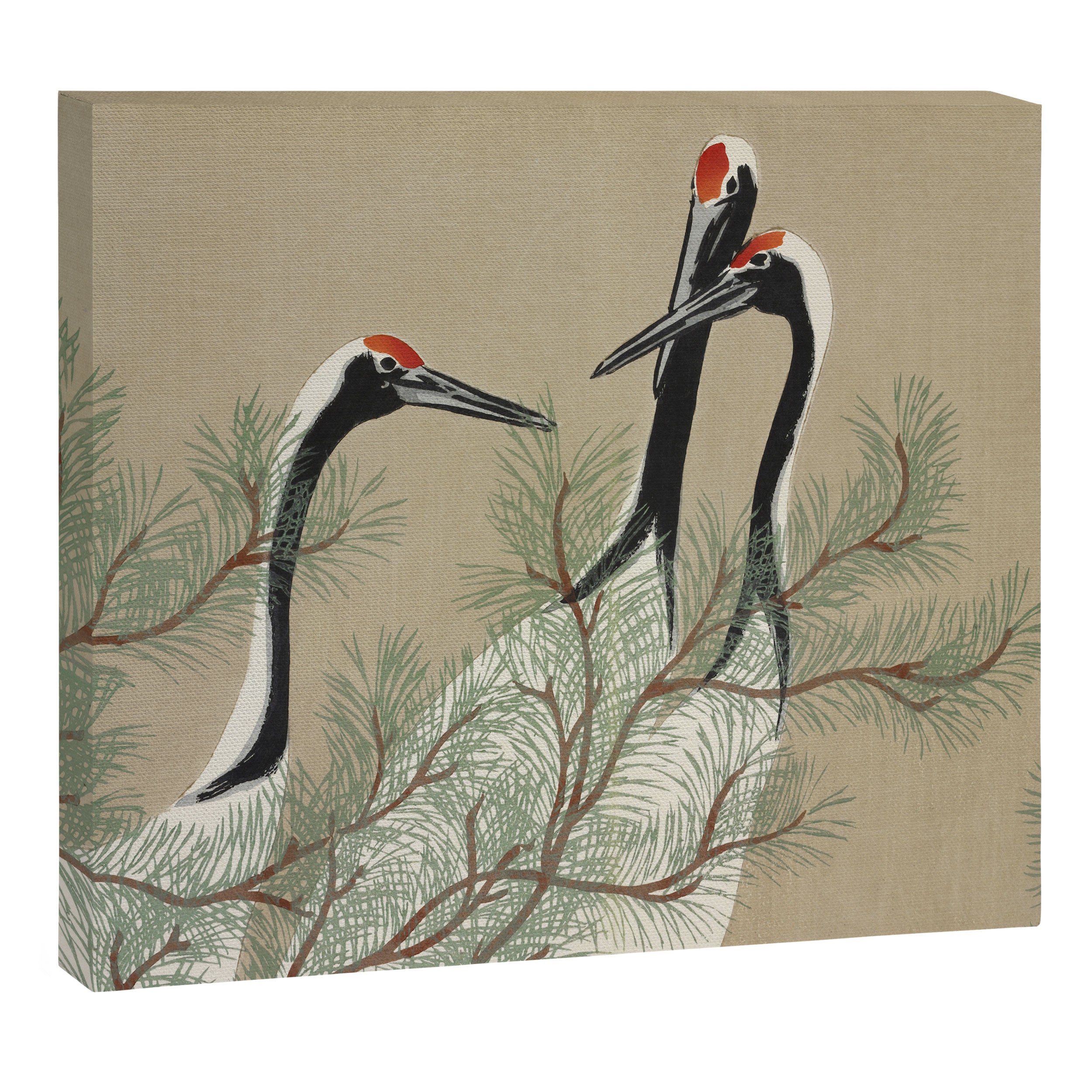 Japanese Tapestries, Japan Prints: Cranes from Momoyogusa by Kamisaka Sekka Canvas Print Gallery Image 3