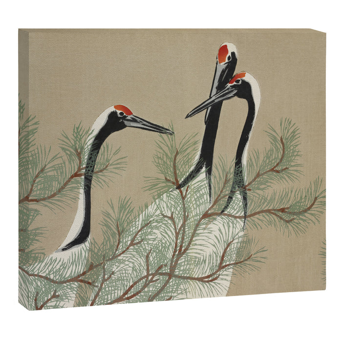 Japanese Tapestries, Japan Prints: Cranes from Momoyogusa by Kamisaka Sekka Canvas Print Gallery Image 1
