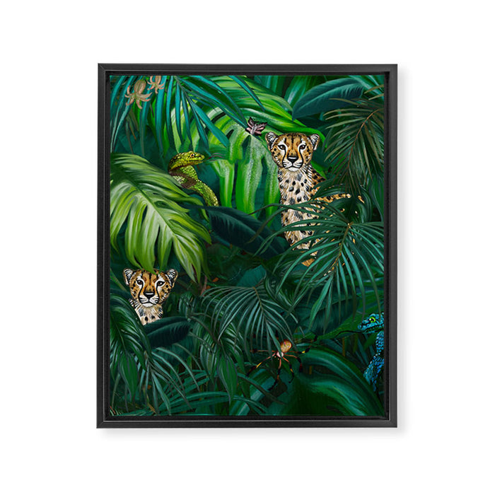 Jungle Cheetah Prints Framed Canvas Print Gallery Image 1