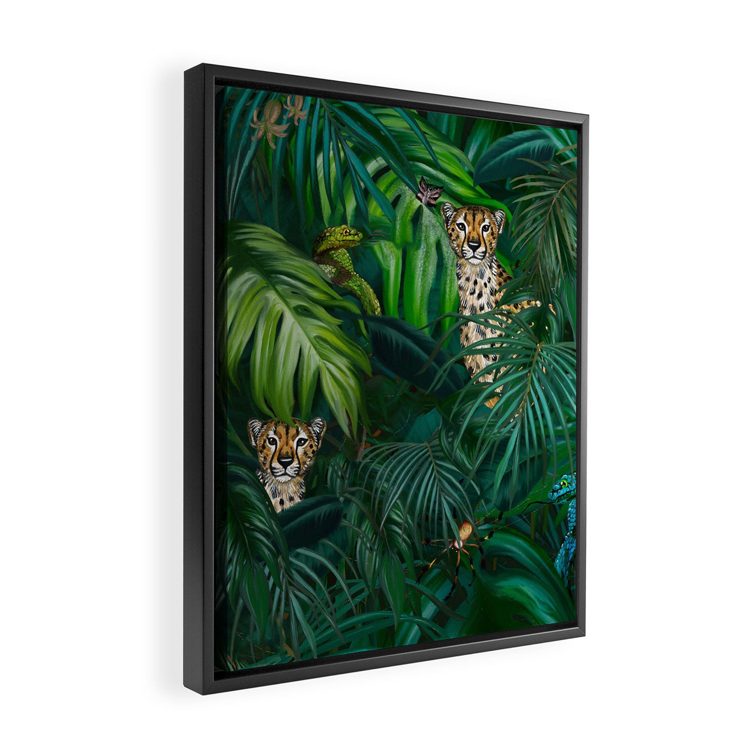 Jungle Cheetah Prints Framed Canvas Print Gallery Image 2