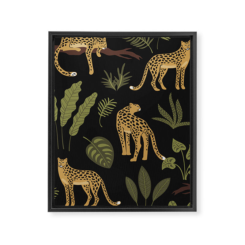 Jungle Night Cheetah Prints Framed Canvas Print Gallery Image 8