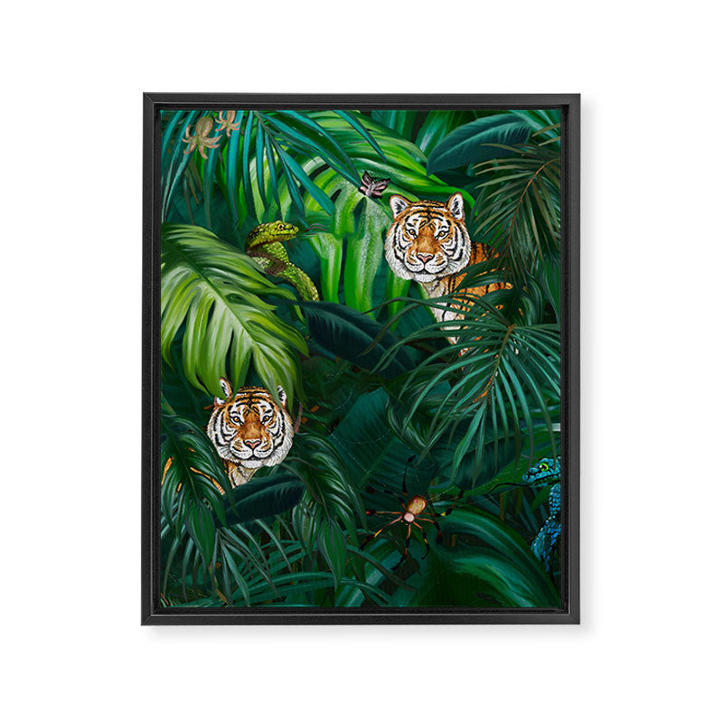Jungle Tiger Prints Framed Canvas Print Gallery Image 8