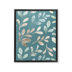 Leafy Teal Floral Framed Canvas Print Gallery Image 8
