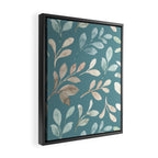 Leafy Teal Floral Framed Canvas Print Gallery Image 2