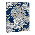 Leaves and Blooms, Blue and Gray Canvas Print Gallery Image 8