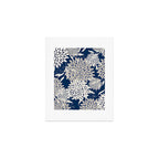 Leaves and Blooms, Blue and Gray Art Print Gallery Image 1