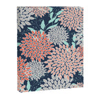 Leaves and Floral Prints, Navy Blue, Aqua, Gray and Coral Canvas Print Gallery Image 8