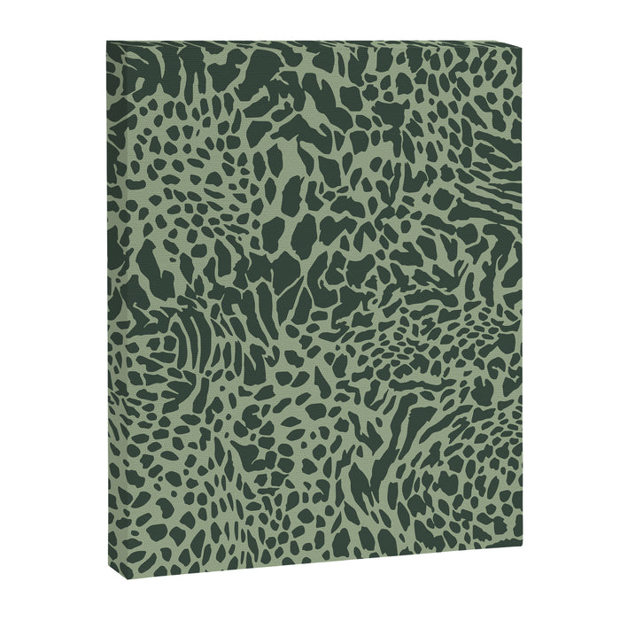 Leopard Print Pattern in Dark and Sage Green Canvas Print Gallery Image 1