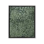 Leopard Print Pattern in Dark and Sage Green Framed Canvas Print Gallery Image 8
