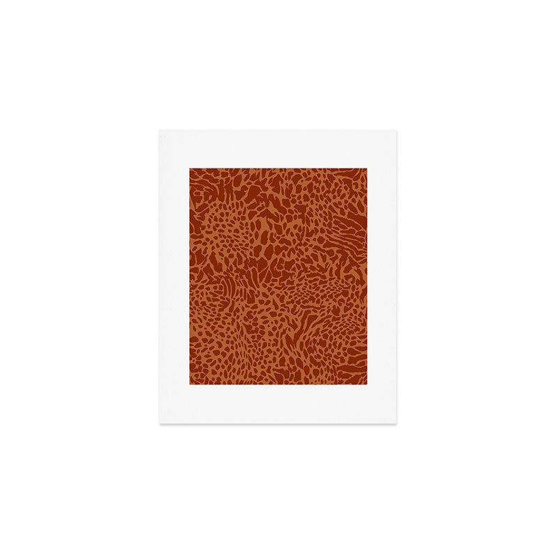 Leopard Print Pattern in Terracotta Art Print Gallery Image 1