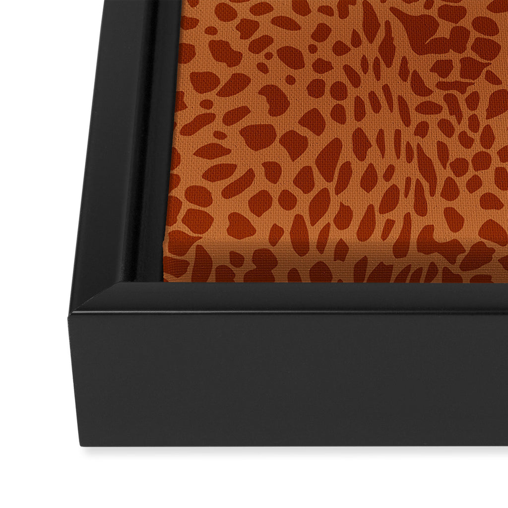 Leopard Print Pattern in Terracotta Framed Canvas Print Gallery Image 3