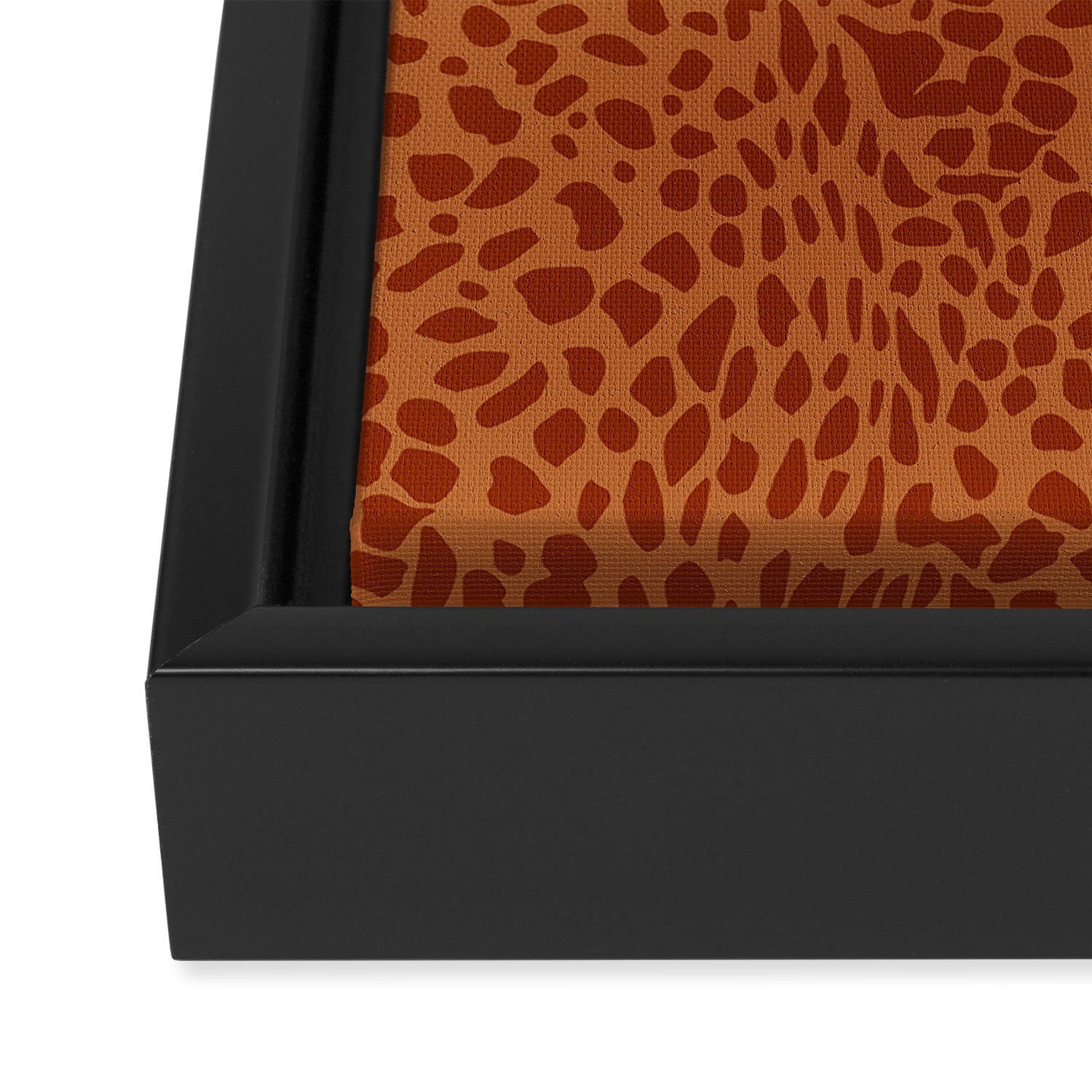 Leopard Print Pattern in Terracotta Framed Canvas Print Gallery Image 3