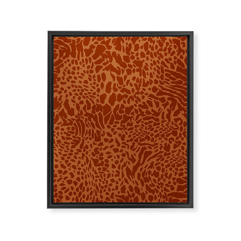Leopard Print Pattern in Terracotta Framed Canvas Print Gallery Image 8