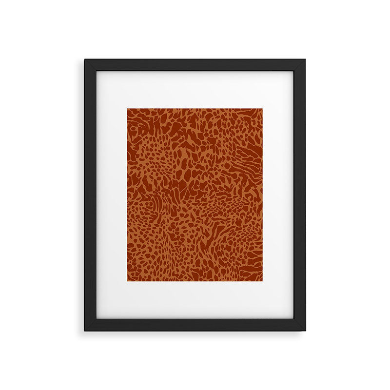 Leopard Print Pattern in Terracotta Framed Art Print Gallery Image 6