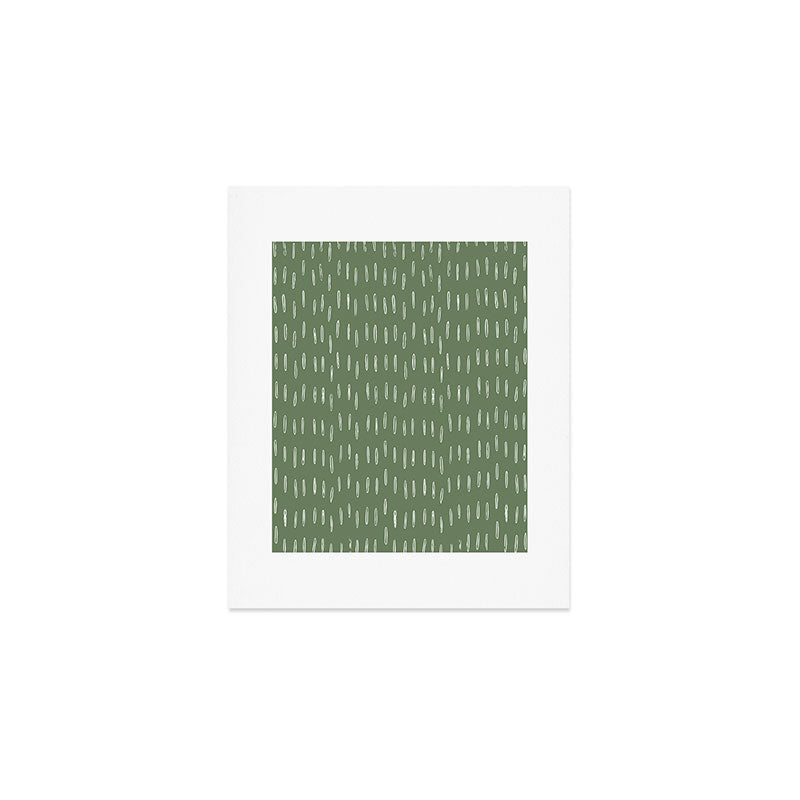 Let It Snow, Green and White, Boho Art Art Print Gallery Image 1