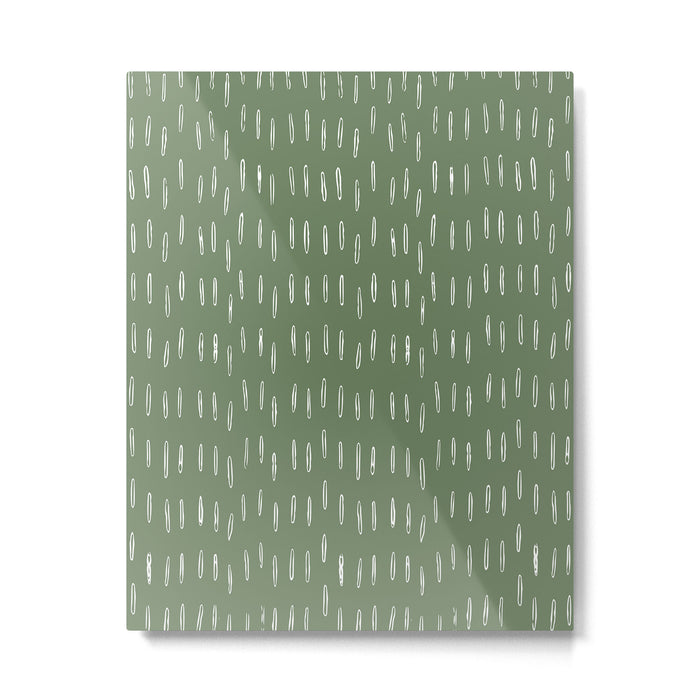Let It Snow, Green and White, Boho Art Metal Print Gallery Image 1