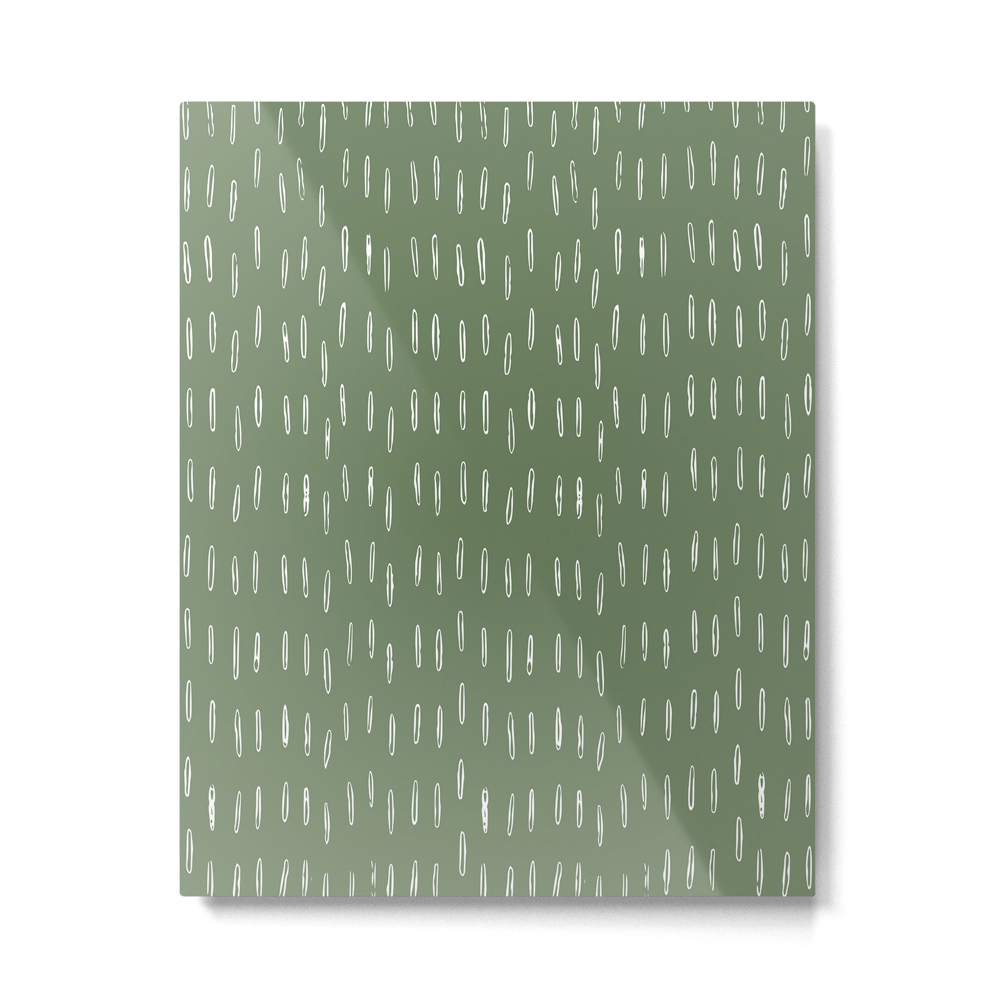Let It Snow, Green and White, Boho Art Metal Print Gallery Image 6